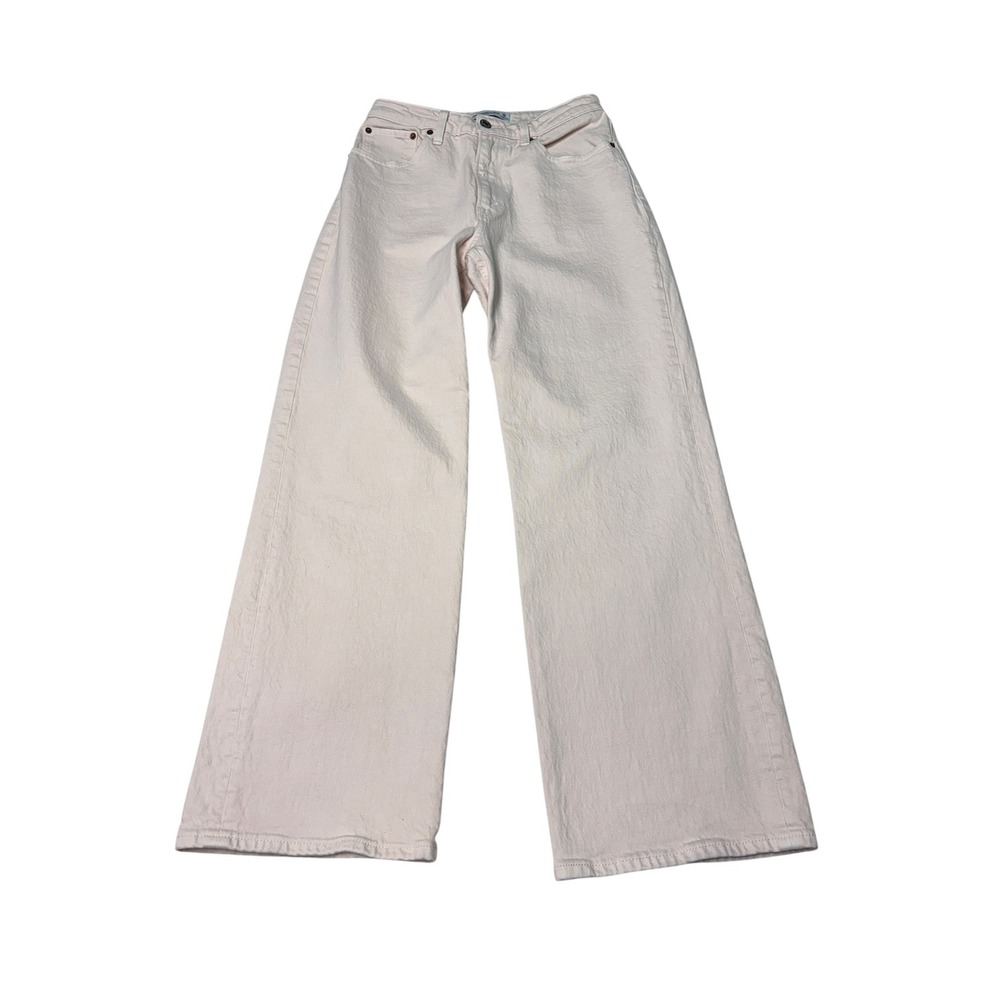 Abercrombie & Fitch Curve Love 90s Relaxed High Rise Jeans Pink Womens 26 2S L28
